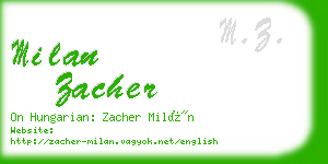 milan zacher business card